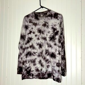 Victoria's Secret PINK Campus Long Sleeve Oversize Tie Dye Tee Shirt VS Logo XS